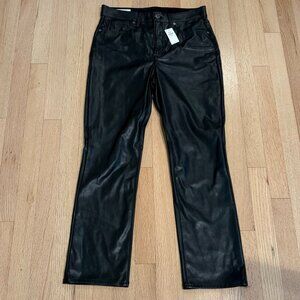 GAP Faux Leather Pants Size 28 (6R) Black NWT